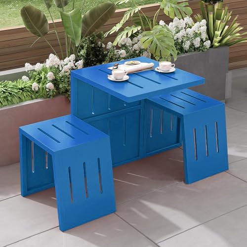 Juego de mesa y sillas de bistró al aire libre, muebles de comedor de jardín, soporta 440 libras, perfecto para patio, patio trasero y césped, ideal para entretenimiento y relajación