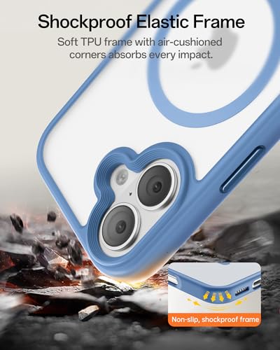Image of UNBREAKcable Magnetic for iPhone 17 Case 6.3-Inch, Compatible with MagSafe, Full Camera Protection, Built-in Magnetic Ring, Drop Protection Shockproof Slim Phone Cover - Light Blue