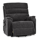 DYNOX Big Man Lift Chair 500lbs Extra Large Wide Lift Recliner Oversized Tri-Motor Power Lift Chair for Elderly,Heat Massage,Infinite Positions(9398,Chenille,Grey)