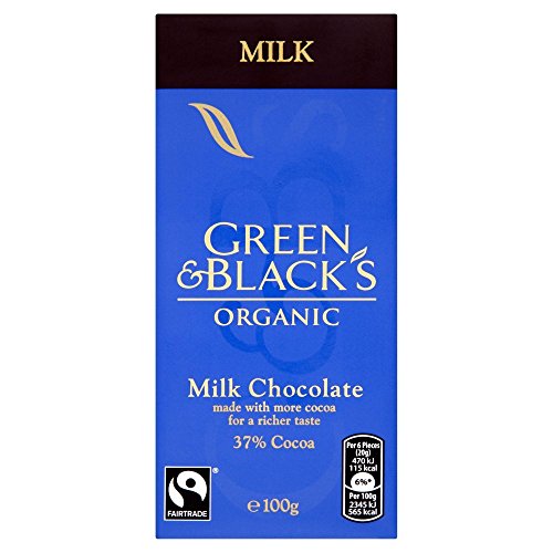 Green & Black's Organic Milk Chocolate Bar, 37% Cocoa, 90 g (Pack of 1)