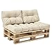 [en.casa]®] Set de 3 Cojines para sofá-palé - cojín de Asiento +...