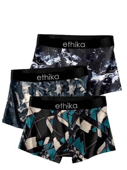 Image of Ethika Men's Underwear Anti Bacterial Airsoft Trunk | Men's Regular Fit Underwear | Imported Nylon Fabric | Multicolor Pack of 3