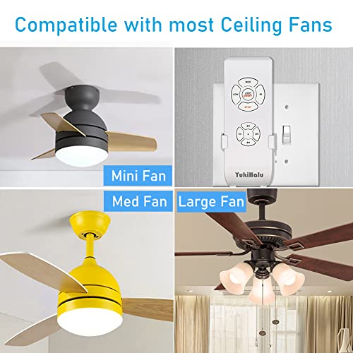 Yukihalu Ceiling Fan Remote Control Kit, Universal And Compact Size, Fan Speeds And Timings Control, Light On/Off, Comply With Ul1917 #TOP6