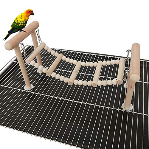 kathson Bird Perches Stand Toy, Parrot Swing Climbing Ladder Toys, Birdcage Top Play