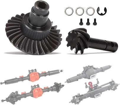 Heavy Duty Bevel Helical Overdrive Gear RC Car Bevel Gear 8T 24T/27T/30T/33T AR44 for 1/10 RC Rock Crawler Axial SCX10 II Axle Portal Spare Parts 24T 8T