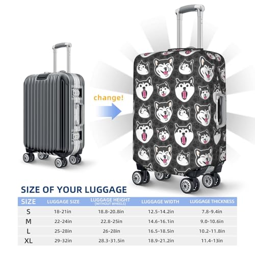 HUSKY Face Travel Luggage Covers - Elasticity Suitcase Covers Protector for Luggage 18-32 Inch2