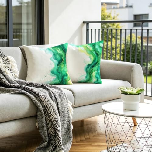 Housse de coussin 45x45 lot de 2 lavable housse coussin vert anti accroc - 7