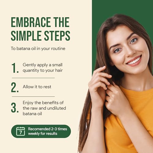 Morstar Raw Batana Oil from Honduras | Dr. Sebi Recomended | Unrefined, Organic and Natural - Promotes Hair Growth and Thickness for Men & Women, 100% Pure, 3.4 OZ | 1 Month Supply