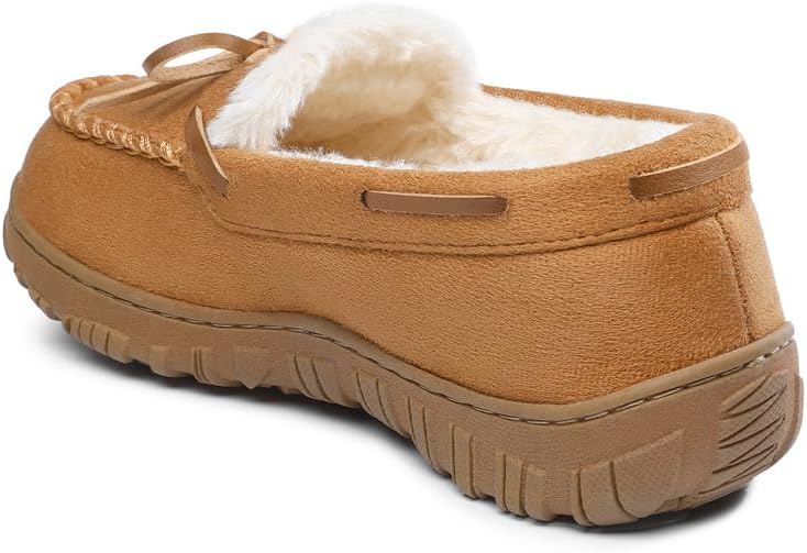 HOMEHOT Boys Moccasin Slippers Memory Foam Kids House Shoes- Nonslip Indoor & Outdoor - Image 5
