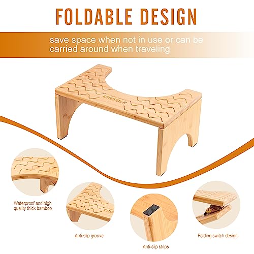 Snapklik.com : iFedio Toilet Stool, Poop Stool,Bamboo 7 Inch Toilet ...