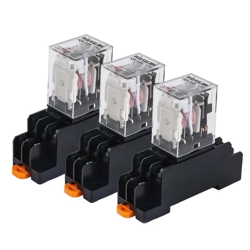 Relé electromagnético intermedio micro de alta potencia (2 unidades) con base de zócalo, CA 220 V, CC 12 V, 24 V, HH52P, HH53P, HH54P, HH62P, HH63P, HH64P.(DC 12V,HH64P 14Pin)