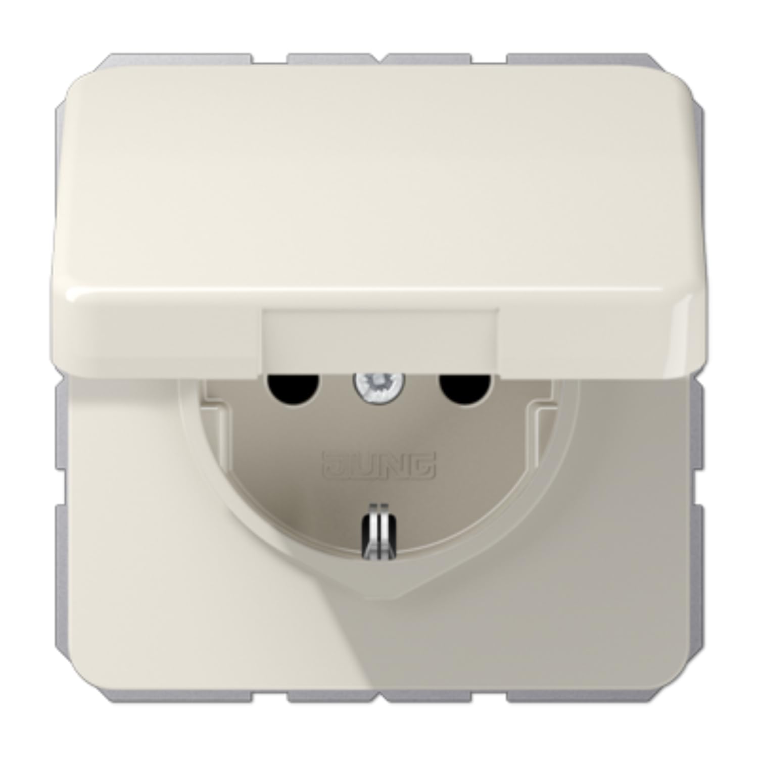 Jung 1520 BFKL Presa Schuko 16A 250V Bianca - Con Coperchio Ribaltabile, Morsetti A Molla, Serie CD