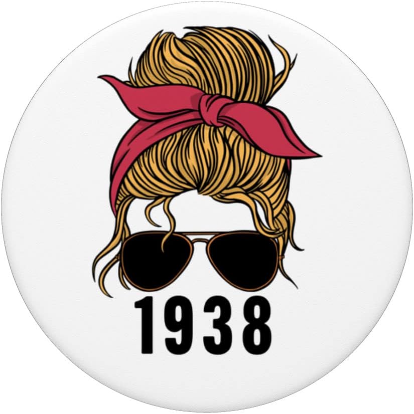 Funny Messy Bun Birthday 1938 Limited Edition PopSockets Swappable PopGrip image 3