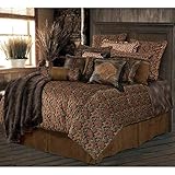 HiEnd Accents Austin 5-PC Chocolate Faux Leather & Paisley Bedding Set, Super King