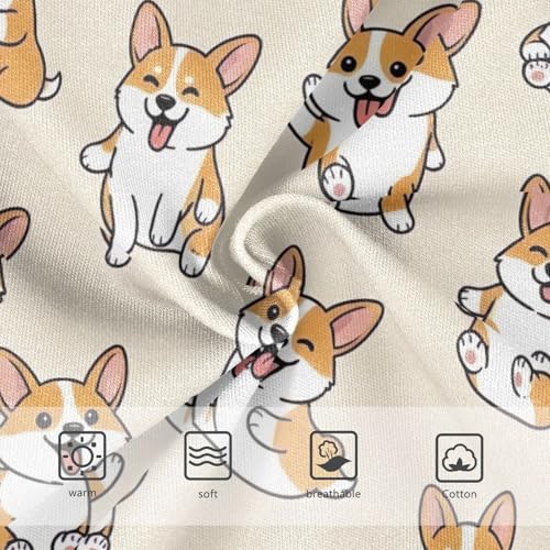 Toddler Girl Briefs, Corgi Dogs Playful Beige Cotton Girls Underwear, 2T–8 Years3