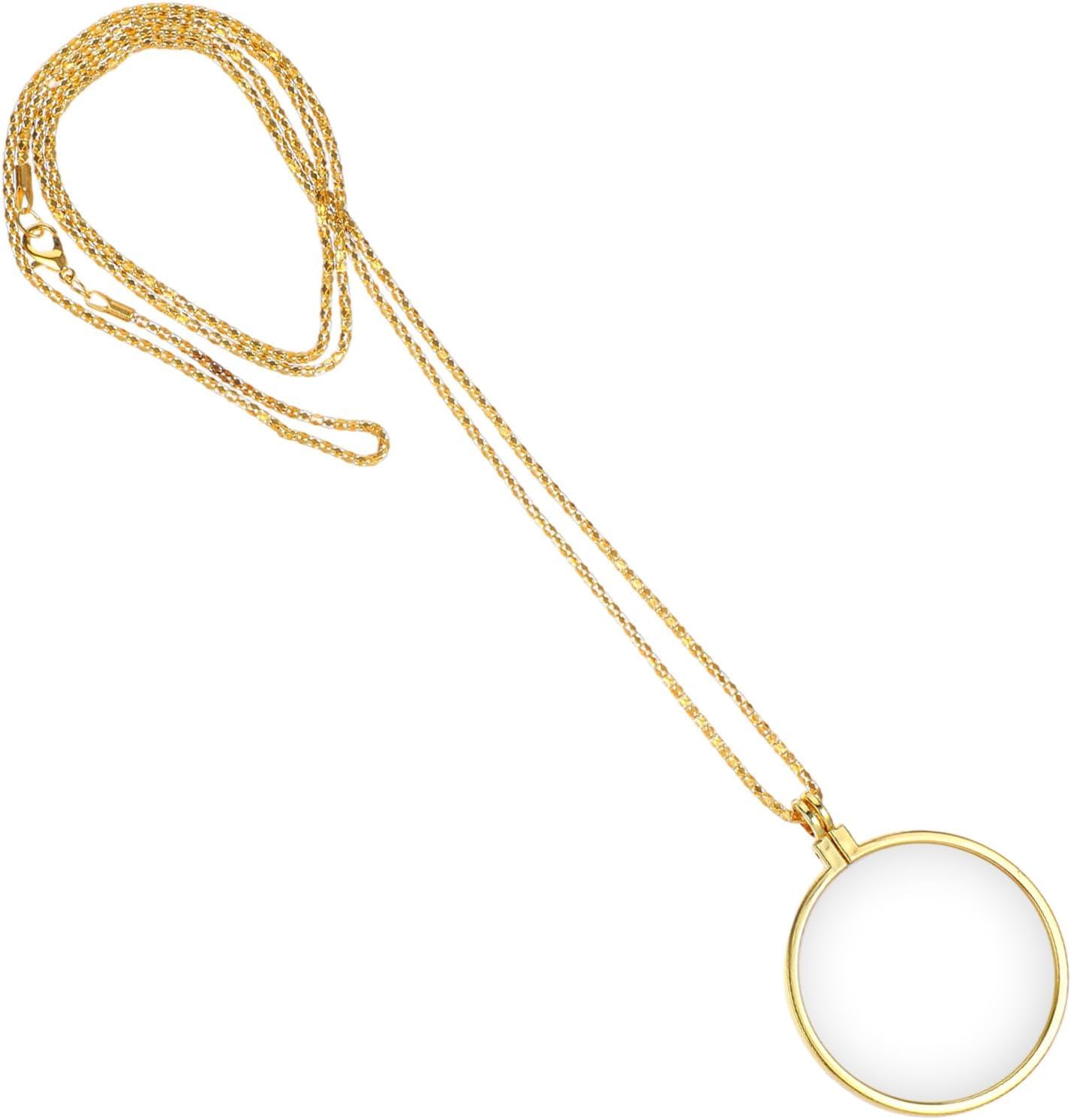 Magnifying Lens for Reading, Magnifying Lens, Necklace Monocle for Text Reading, Reading Lens with Golden Color, Portabl