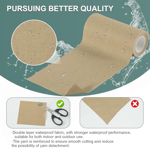 Image of Linen Canvas Repair Tape, 4 x 63 in Black Self-Adhesive Fabric Patch | Repairs boat covers, tents, sofas, awnings, sun shades and outdoor fabric with a durable waterproof adhesive patch.