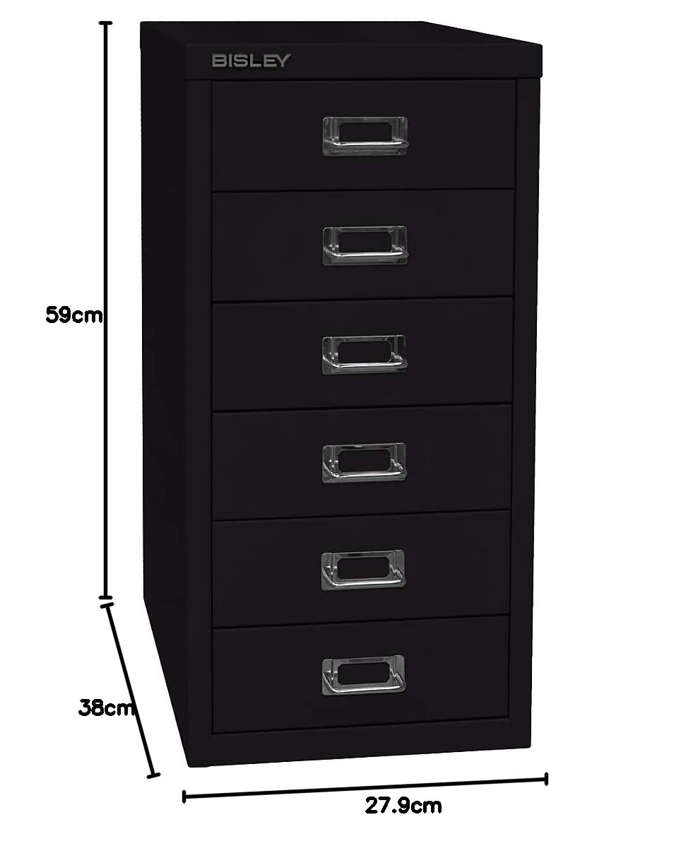 Bisley multid rawer, 29er Serie, DIN A4, 6 cajones, Metal, 605 Azul, 38 x 27.9 x 59 cm