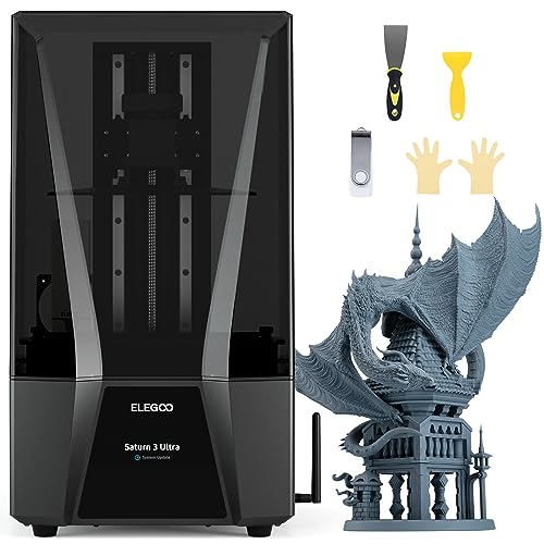 ELEGOO Saturn 3 Ultra 12K MSLA 3D Drucker mit 10-Zoll-Monochrom-LCD, ACF-Trennfolie, COB-Lichtquelle, Wi-Fi-Übertragung, Größe 218,88 mm x 122,88 mm x 260 mm
