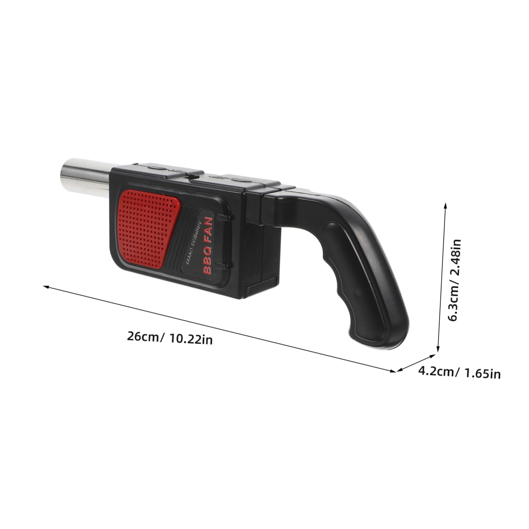 Soffiatore Elettrico e Acciaio Inox per Barbecue Portatile 2 Pezzi in ABS | Design Compatto, Nero, Funziona 4 Batterie Aa, per Picnic e Grigliate fuori Casa