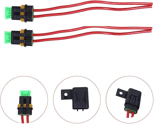 Miniatura 5 de Boxyouping 2 soportes de fusibles en línea, soporte ATOATC impermeable estilo cuchilla 30A, arnés de cableado calibre 12A con cubierta para sistema