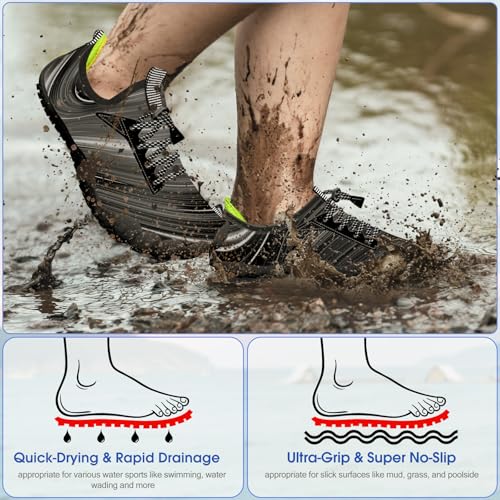 Image of Built-in Heel Grips Water Shoes for Kids Girls Boys Hiking Wide Barefoot Swim Beach Pool Big Kid