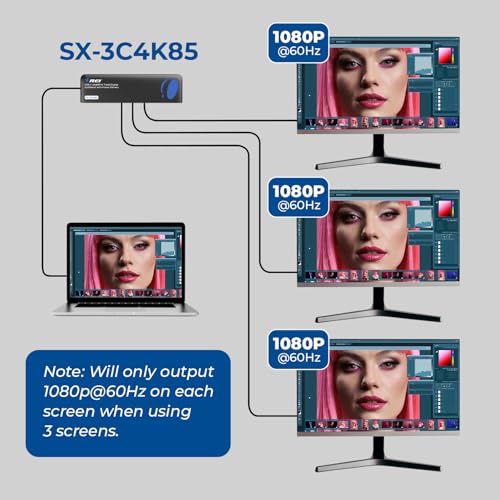 Image of OREI USB C Docking Station Triple Monitor, SplitXtend 12-in-1 Laptop Dock