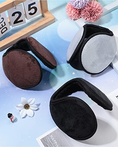 eBoot 3 Pcs Ear Warmers Classic Fleece Unisex Winter Warm Earmuffs Soft Plush Unisex Outdoor Snowboarding Ear Warmers Soft Ear Protector for Men and Women