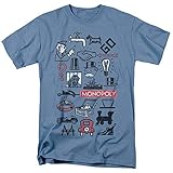 Monopoly Icons T Shirt & Stickers (X-Large) Carolina Blue