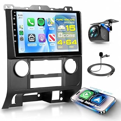 8 Core 4+64G 5G WiFi Car Radio Stereo for Ford Escape 2007-2012/Mazda Tribute 2007-2012 with DSP Carplay Android Auto, Sellrich 9" 1280P Touch Screen Radio with BT 5.0 GPS FM/RDS SWC Backup Camera