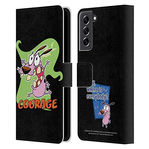 Étui portefeuille en cuir Courage The Cowardly Dog pour Samsung S21 FE 5G
