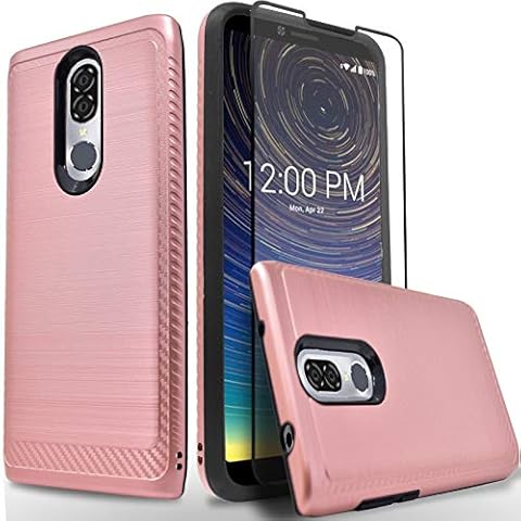 Circlemalls Coolpad Legacy Case, with [Tempered Glass Protector] 2-Piece Style Durable Hybrid Drop Protection Phone Cover-Rose Gold Cover