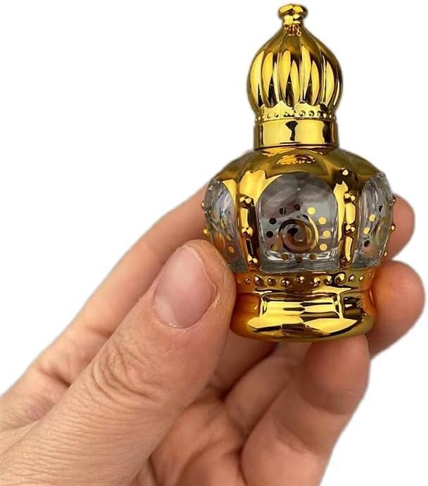 Mini Bottiglie di Profumo da Viaggio, Atomizzatore di Profumo 2 Pezzi Roll On Bottiglia Mini Contenitore di Vetro da 15 Ml Bottiglia di Profumo for Miscelazione Portatile Oro Ricaricabile
