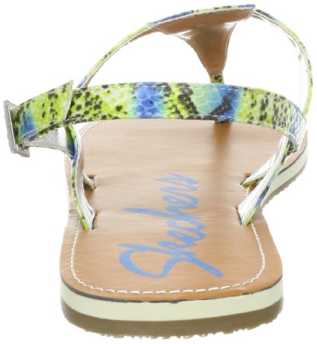 Skechers Skechers Cali Women's Beach Combers Check Mate Sandal,White,7 M US