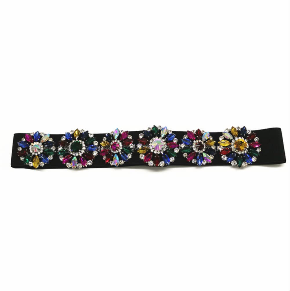 Femmes Robe Ceintures Mode Couleur Cristal Ceinture Élastique Femmes Marque Ceinture Élastique Femme Larges Ceintures pour Femmes Robe Accessoires