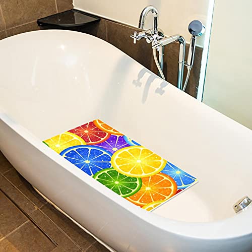 Tapis de douche antidérapant avec ventouses baignoire orange arc-en-ciel - 6