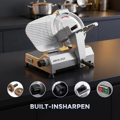 Cortadora de Carne Eléctrica Comercial 12" Semi-Auto 270W miniatura 4