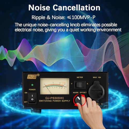 Image of 13.8V 30A DC Power Supply for Ham Radio,Regulated Bench Power Supply with Noise Offset,Analog Lab AC to DC Switching Converter,Cigarette Plug Socket,Powering CB VHF UHF HAM Amateur Radio