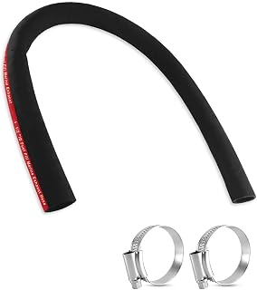 1.5" ID 48" Length Marine Fuel Filler Hose with 2 Clamps for Filler Neck