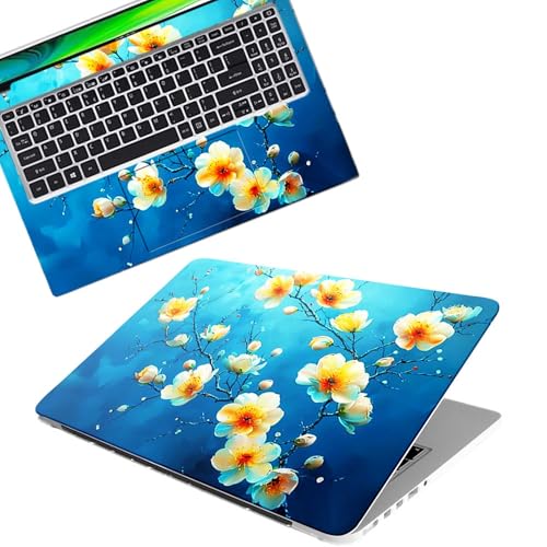 Image of Galaxsia Floral D13 Full Body Vinyl Laptop Skin /Sticker /Cover Upto 15.6 Inches Laptops Laminated-Removable-HD Quality Compatible for Hp-Dell-Sony-Lenovo-Asus etc.(15x10 Inches)