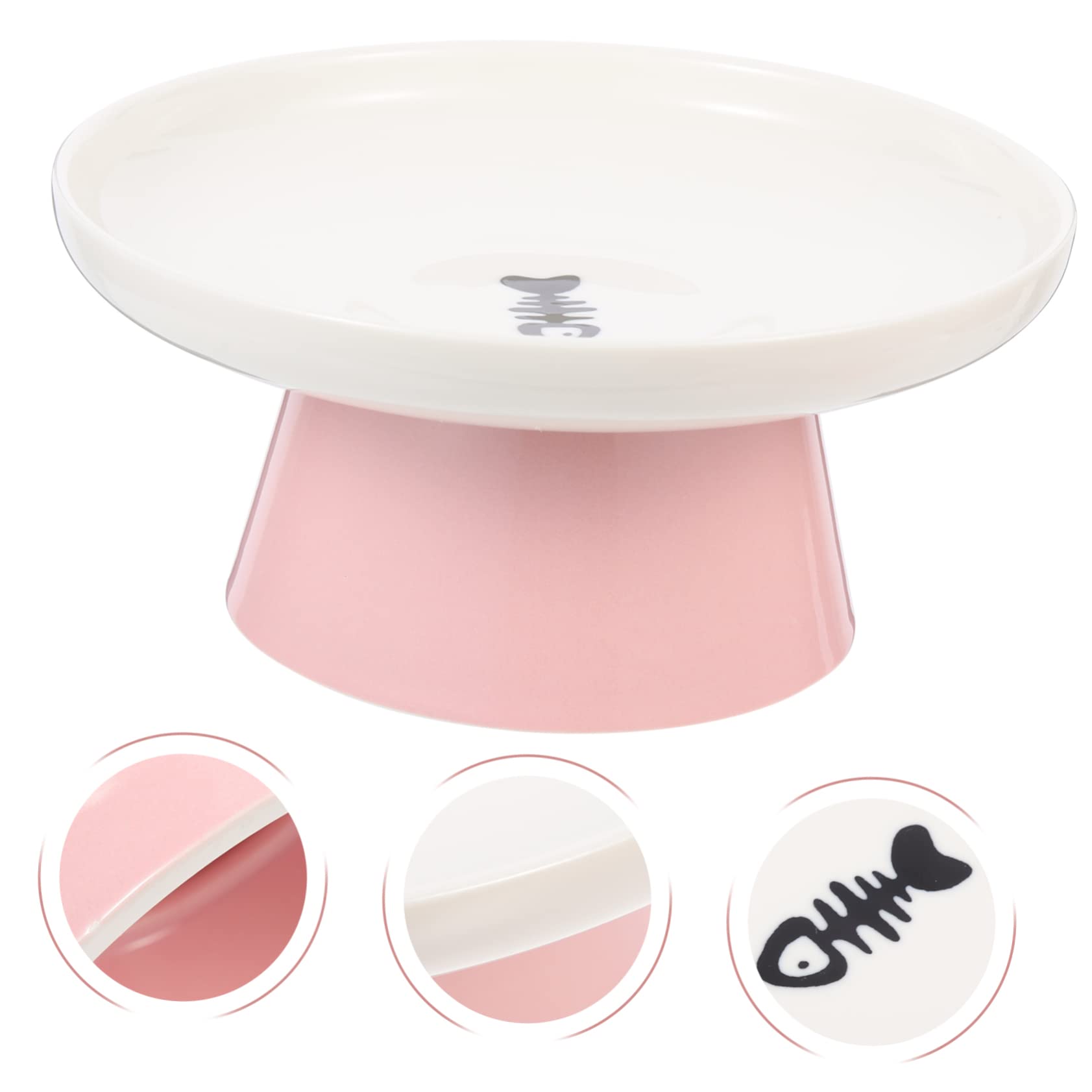 Hemobllo Gamelle pour Chat en Céramique, Surélevée, Protection du Cou, Base Stable, pour Repas des Chats, Facile à Laver