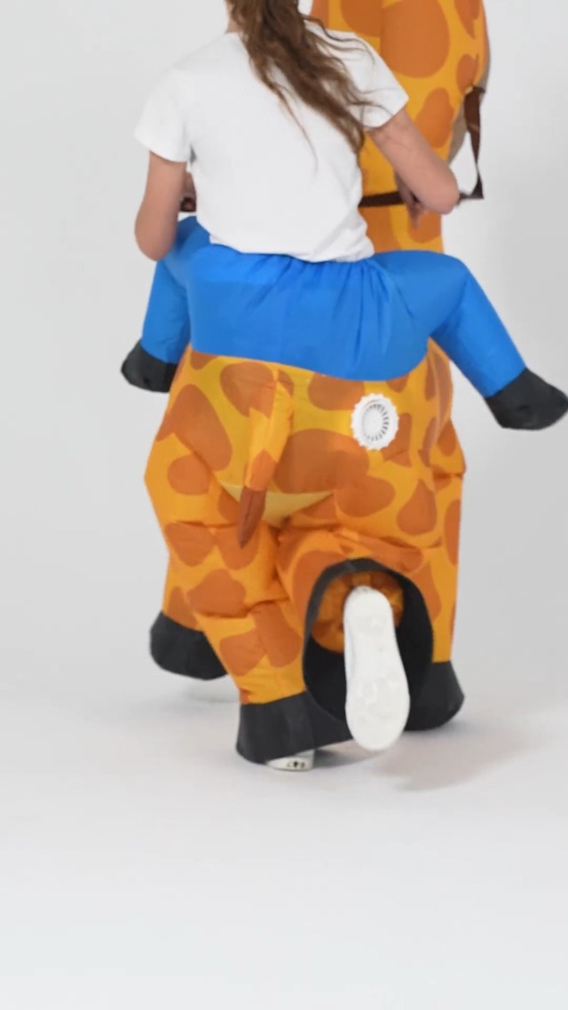 Disfraz inflable de jirafa para niños miniatura 7