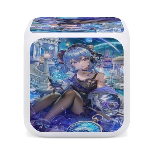 VTUBER ホロライブ 星の街-の歌姫 目覚まし時計 時間どおりに起こす プレゼント カラーチェンジ 多機能 萌え かわいい 時間を決める 時間温度ダブル表示 循環変色