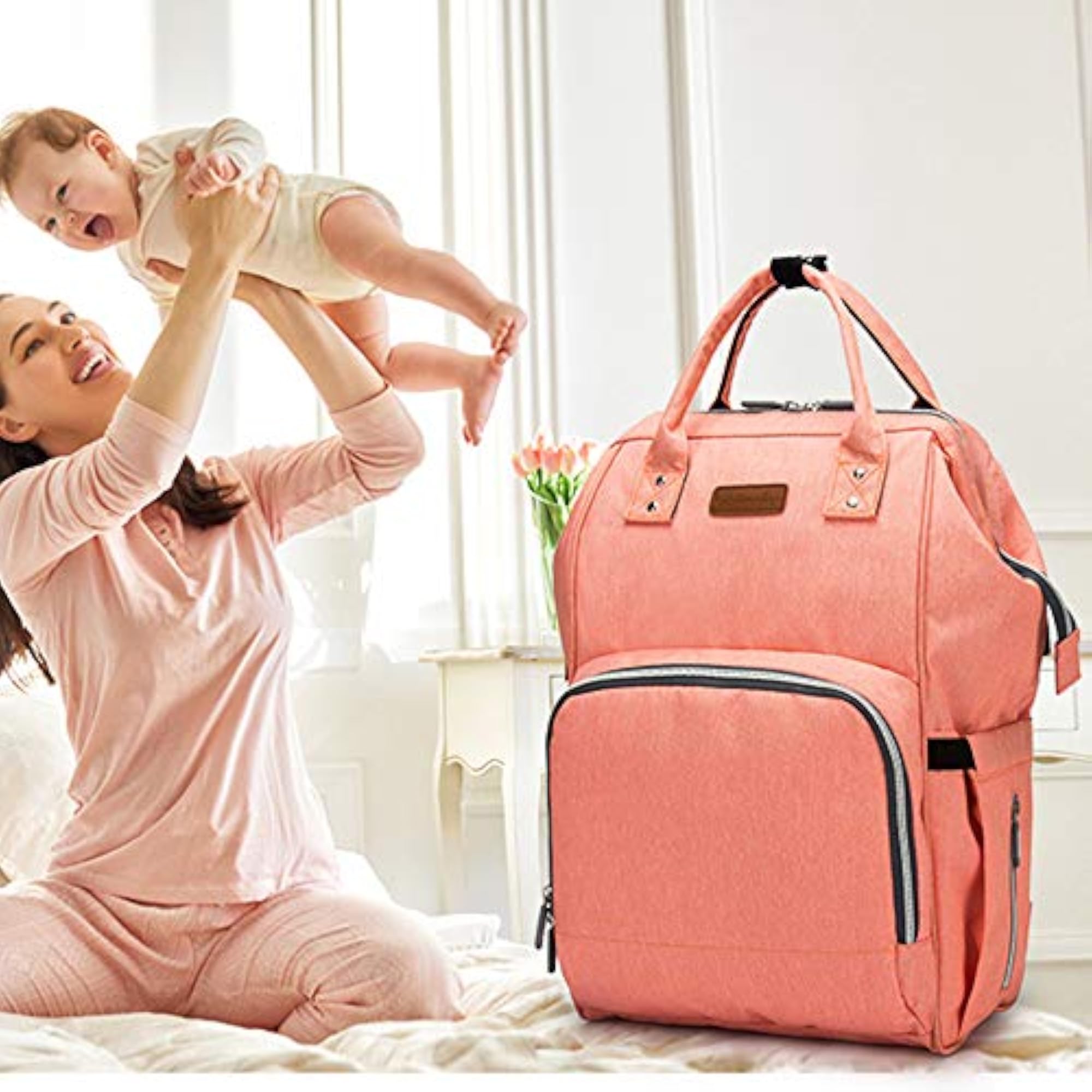Diaper Bag - Multi-Function Backpack with USB Charging
