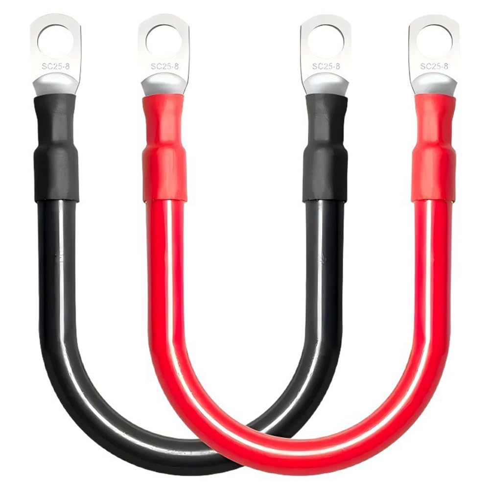 Jovryn Inverter Cable Set for Battery Positive Negative Connections 600V 6AWG with Terminals Car Battery Line