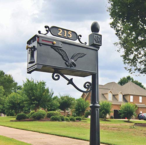 Decorative Mailbox Address Number Plate | Gsi Williamsburg Mailbox Address Plate, Style 1 (Charleston) | Decorative Mailbox Plate | Aluminum Cast Flat Black With Hardware | Numbers Sold Separately #TOP1