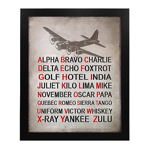 "Alpha Bravo Charlie"- Military Alphabet Wall Art Print- 8 X 10" Retro Military Wall Decor Image- Ready To Frame. Nato Phonetic Alphabet Home-Office Decor. Perfect Gift For Man Cave-Garage-Bar-School. #TOP5