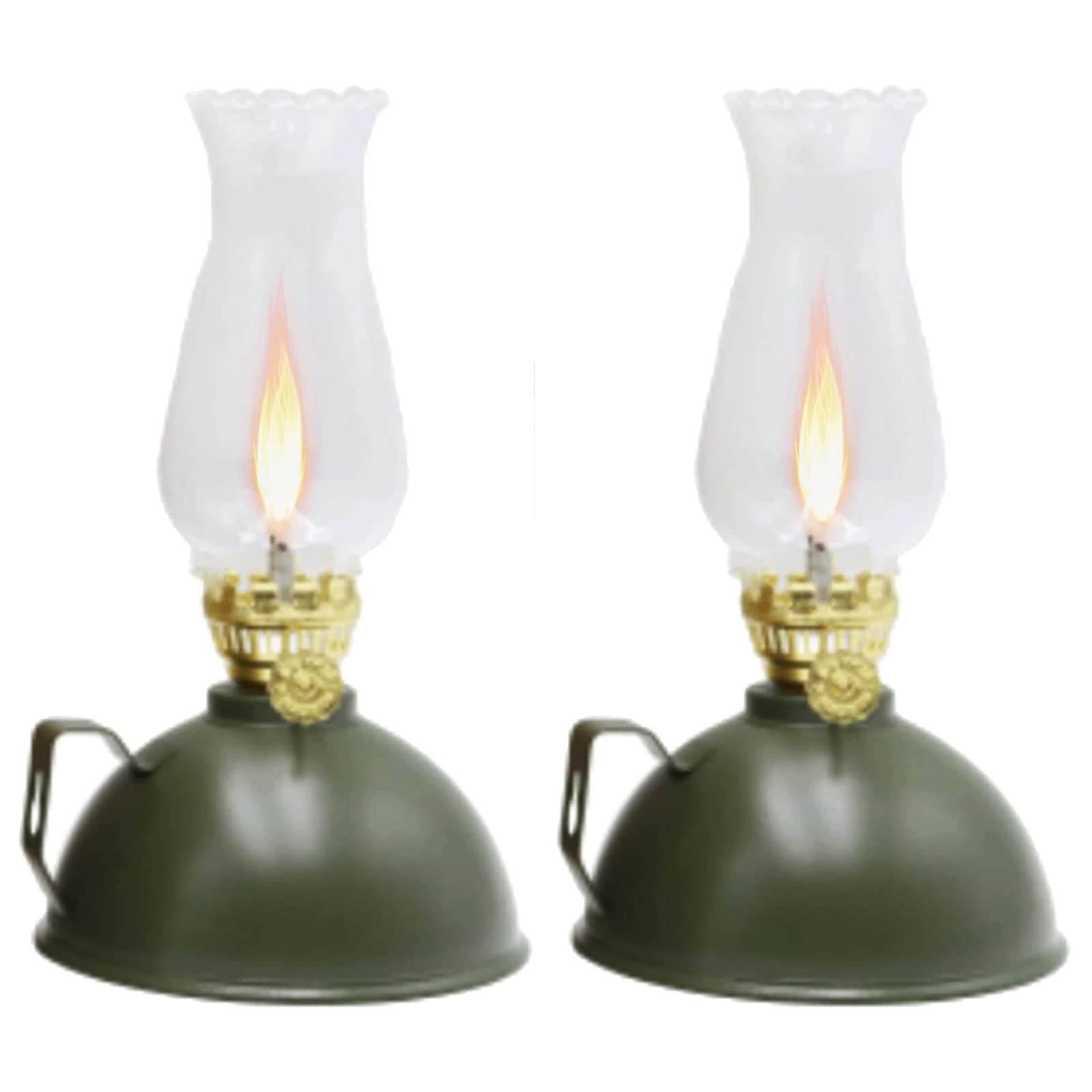 Kerosene Lamps, Kerosene Lantern Home Decor Outdoor Camping Emergency Ligting Patio Decoration(Green,2PCS)