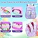 Aedcbaide School Bags for Girls with Stationery Set, Refrigerator Door Kids Backpack Rucksack for Primary School, Lightweight Pink School Bag for 8-10 Years Old (Girls, Purple)