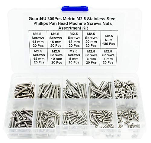 Écrous métriques M2.5 assortiment de vis cruciformes 300 pièces - 2